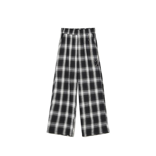 Cropp - Kraciaste spodnie wide leg - czarny ze sklepu Cropp w kategorii Spodnie damskie - zdjęcie 169779084