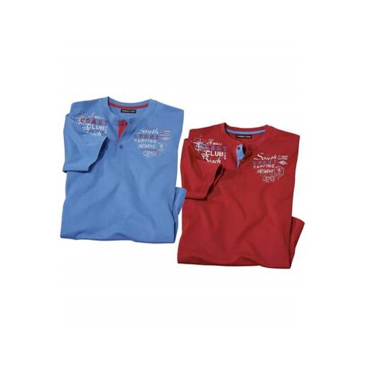 Zestaw 2 t-shirtów z dekoltem z guzikami Beach Club ze sklepu Atlas For Men w kategorii T-shirty męskie - zdjęcie 169779282