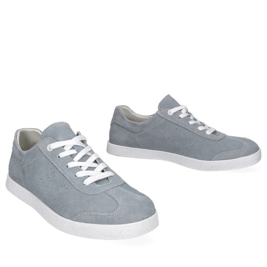 Niebieskie sneakersy damskie ze skóry zamszowej, Sneakersy, GG0001-02 38 Konopka Shoes