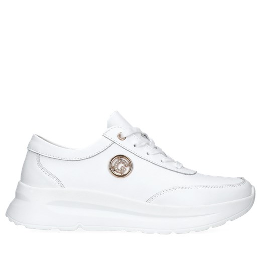 Białe sneakersy damskie ze skóry, Sneakersy, GG0002-01 38 Konopka Shoes