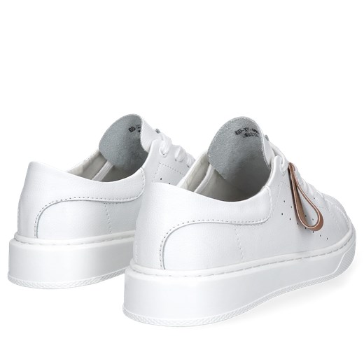 Białe sneakersy damskie ze skóry, Sneakersy, GG0007-01 37 Konopka Shoes