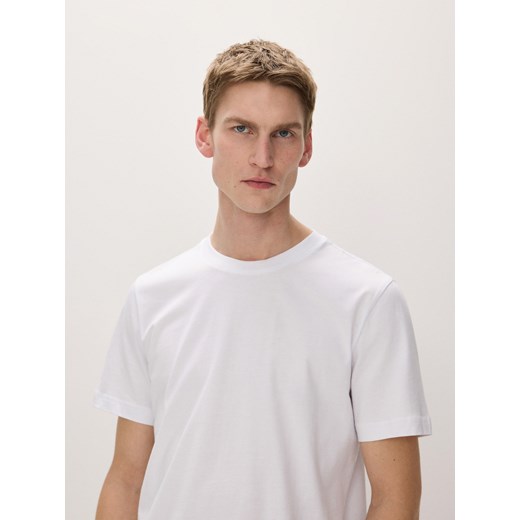 Reserved - Bawełniany t-shirt regular - biały Reserved XL Reserved