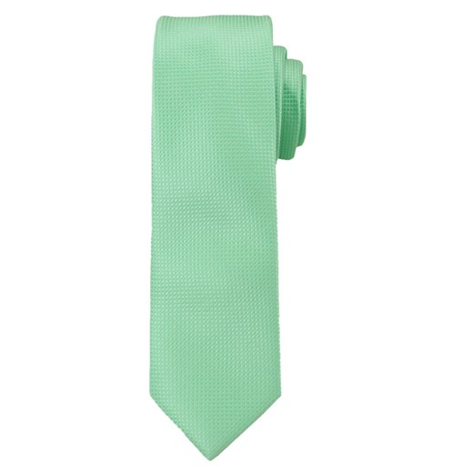 Jednokolorowy Krawat Męski, Śledź - 5 cm - Angelo di Monti - Jasna Zieleń KRADM1199 ze sklepu JegoSzafa.pl w kategorii Krawaty - zdjęcie 169784051