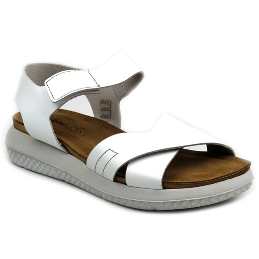 Sandały damskie ze skóry naturalnej - INBLU TT-16, białe ze sklepu ulubioneobuwie w kategorii Sandały damskie - zdjęcie 169784063