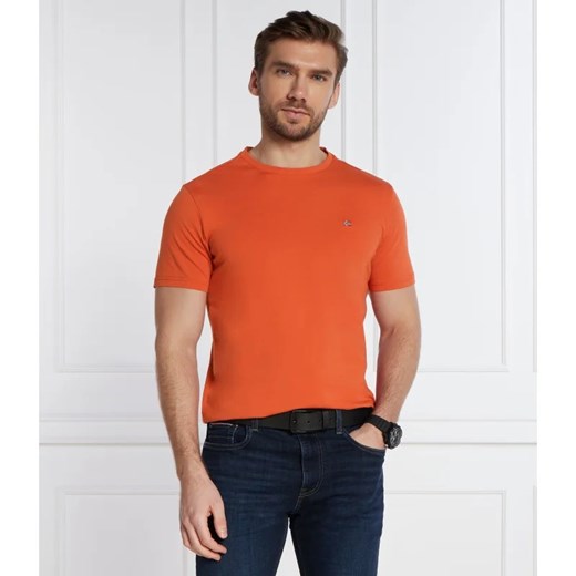Pomarańczowa t-shirt męski Napapijri bawełniany 