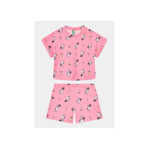 United Colors Of Benetton Piżama 35I70P069 Różowy Relaxed Fit ze sklepu MODIVO w kategorii Piżamy dziecięce - zdjęcie 169785550