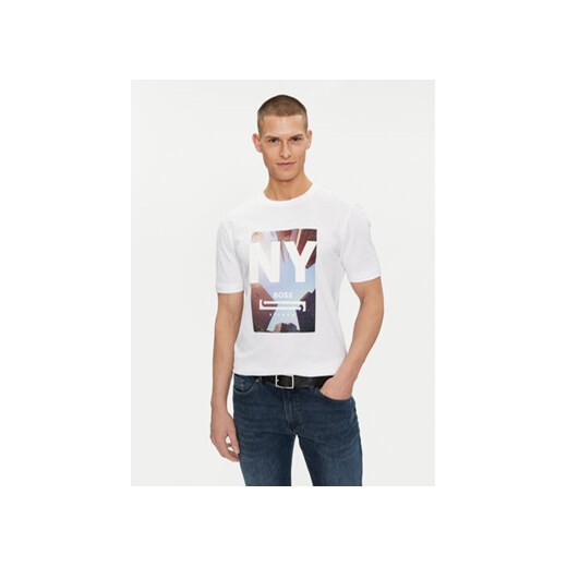 Boss T-Shirt Tiburt 511 50512110 Biały Regular Fit ze sklepu MODIVO w kategorii T-shirty męskie - zdjęcie 169785623