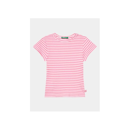 United Colors Of Benetton T-Shirt 3W5BG10D4 Różowy Slim Fit ze sklepu MODIVO w kategorii Bluzki dziewczęce - zdjęcie 169785650