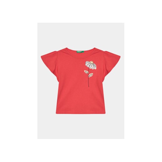 United Colors Of Benetton T-Shirt 3096G10DY Czerwony Regular Fit ze sklepu MODIVO w kategorii Bluzki dziewczęce - zdjęcie 169785672