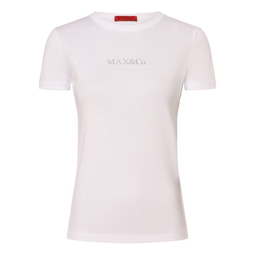 MAX&Co. Koszulka damska - Logotee Kobiety Bawełna biały jednolity ze sklepu vangraaf w kategorii Bluzki damskie - zdjęcie 169785880