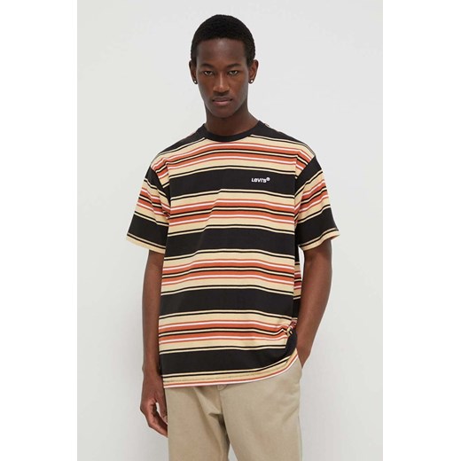 Levi&apos;s t-shirt bawełniany męski kolor beżowy gładki ze sklepu ANSWEAR.com w kategorii T-shirty męskie - zdjęcie 169786830