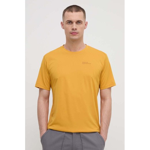 Jack Wolfskin t-shirt sportowy Delgami kolor żółty gładki 1809811 ze sklepu ANSWEAR.com w kategorii T-shirty męskie - zdjęcie 169786871