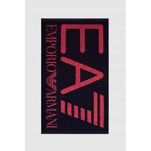 EA7 Granatowy ręcznik z dużym czerwonym logo outfit.pl okazja