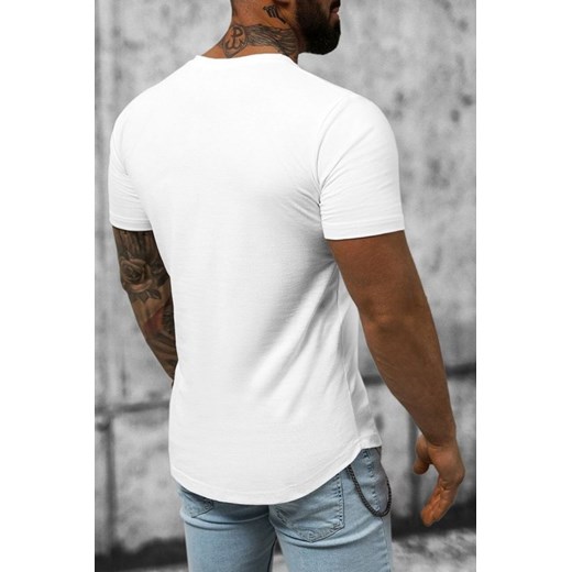 Biały t-shirt męski IVET z krótkimi rękawami 