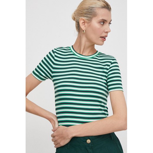 Pepe Jeans t-shirt damski kolor zielony ze sklepu ANSWEAR.com w kategorii Bluzki damskie - zdjęcie 169793810