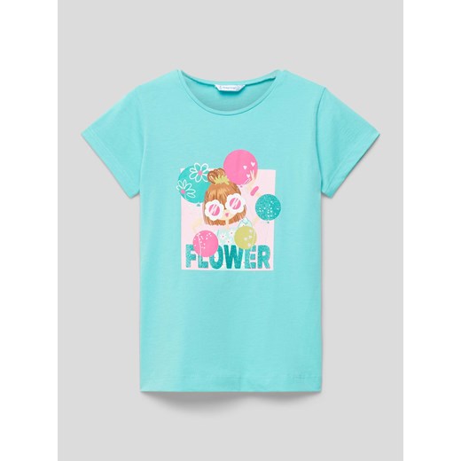 T-shirt z nadrukowanym motywem ze sklepu Peek&Cloppenburg  w kategorii Bluzki dziewczęce - zdjęcie 169794762