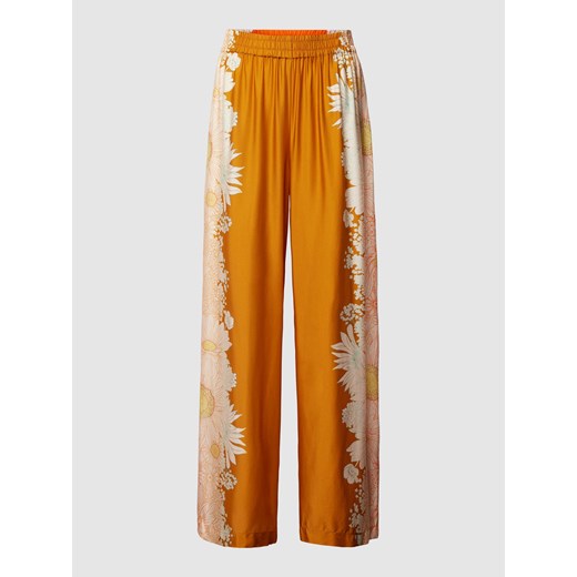 Spodnie materiałowe z szeroką nogawką i kwiatowym nadrukiem model ‘PUTRYA’ Oilily 38 Peek&Cloppenburg 
