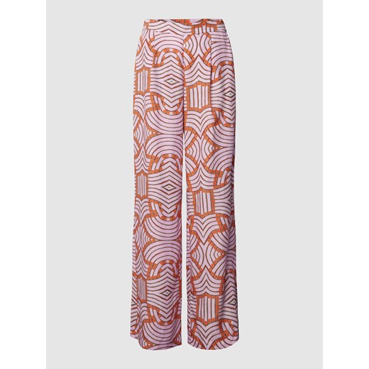 Spodnie materiałowe z szeroką nogawką i graficznym wzorem model ‘POLLOCK’ ze sklepu Peek&Cloppenburg  w kategorii Spodnie damskie - zdjęcie 169795032