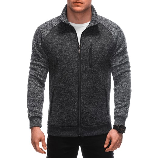 Bluza męska bez kaptura 1635B - czarna ze sklepu Edoti w kategorii Bluzy męskie - zdjęcie 169795540