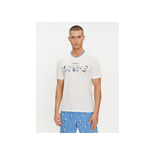 United Colors Of Benetton Koszulka piżamowa 30964M01I Écru Regular Fit ze sklepu MODIVO w kategorii Piżamy męskie - zdjęcie 169800552