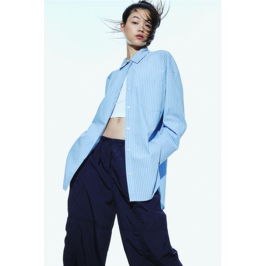 H & M - Nylonowe spodnie spadochronowe - Niebieski ze sklepu H&M w kategorii Spodnie damskie - zdjęcie 169800963