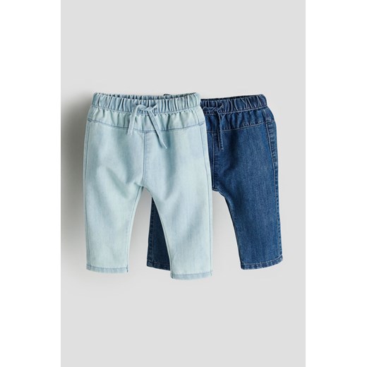 H & M - Dżinsy Tapered Leg 2-pak - Niebieski ze sklepu H&M w kategorii Spodnie i półśpiochy - zdjęcie 169800970