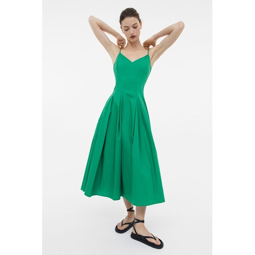 H & M - Bawełniana sukienka z zakładkami - Zielony H & M 36 H&M