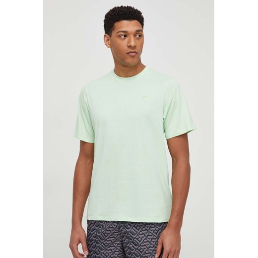 Guess t-shirt bawełniany kolor zielony z aplikacją F3GI00 K8HM0 ze sklepu ANSWEAR.com w kategorii T-shirty męskie - zdjęcie 169802453