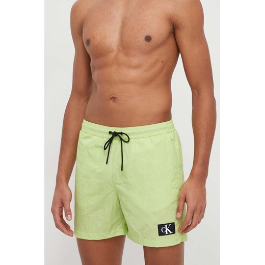 Calvin Klein szorty kąpielowe kolor zielony ze sklepu ANSWEAR.com w kategorii Kąpielówki - zdjęcie 169802583