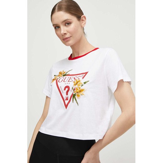 Guess t-shirt ZOEY damski kolor biały V4GI02 K46D1 ze sklepu ANSWEAR.com w kategorii Bluzki damskie - zdjęcie 169802994