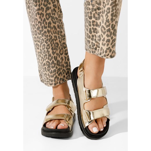Złote sandały damskie Briane ze sklepu Zapatos w kategorii Sandały damskie - zdjęcie 169804224