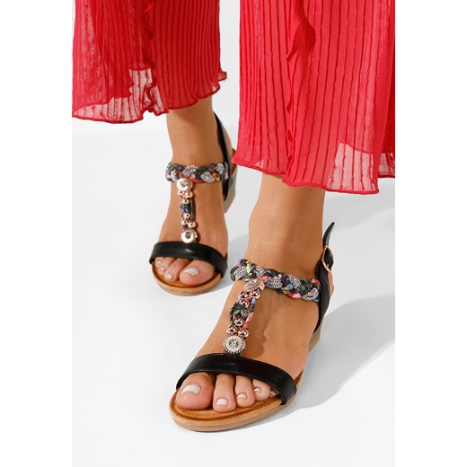 Czarne sandały na koturnie Tanika ze sklepu Zapatos w kategorii Sandały damskie - zdjęcie 169804230