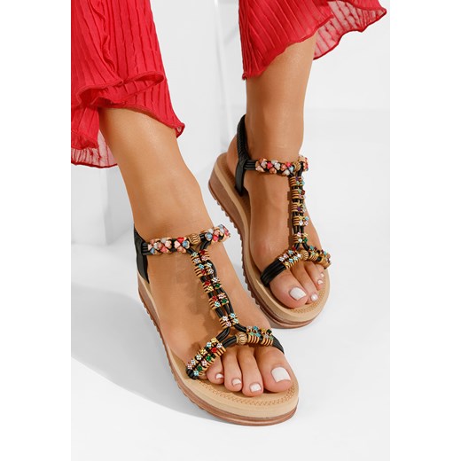 Czarne sandały damskie Noelia ze sklepu Zapatos w kategorii Sandały damskie - zdjęcie 169804231