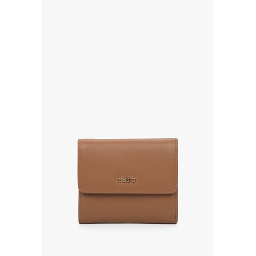 Estro: Mały brązowy portfel damski ze skóry naturalnej ze sklepu Estro w kategorii Portfele damskie - zdjęcie 169806621