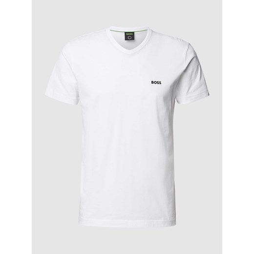 Biały t-shirt męski BOSS HUGO z krótkimi rękawami 