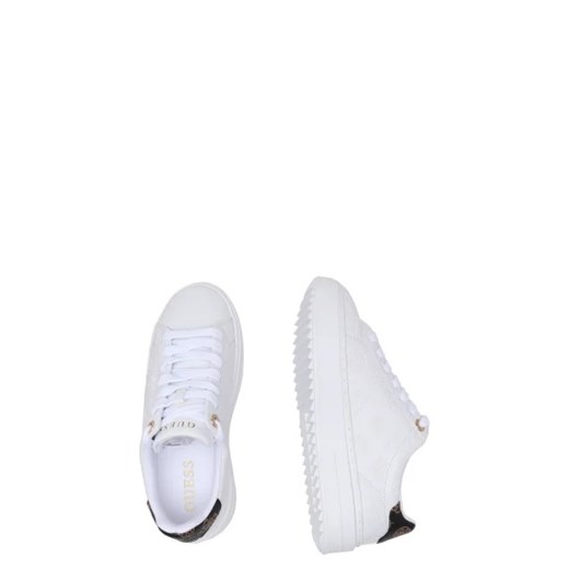 Białe buty sportowe damskie Guess sneakersy wiosenne z tworzywa sztucznego 