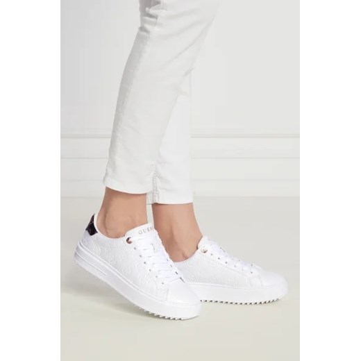 Buty sportowe damskie Guess sneakersy białe sznurowane płaskie 