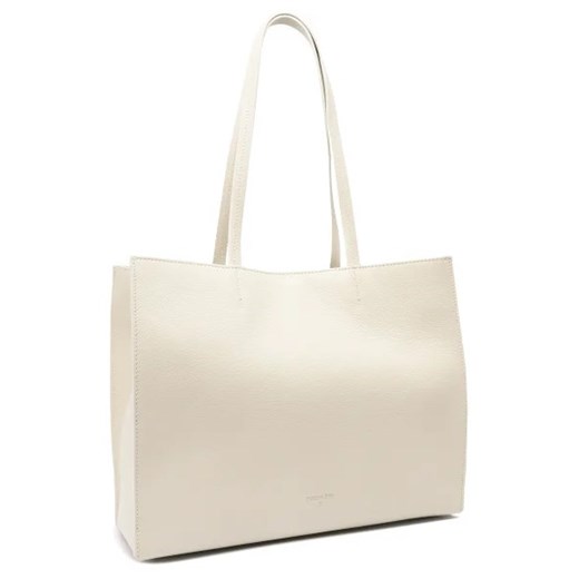 Shopper bag Patrizia Pepe matowa biała skórzana duża 