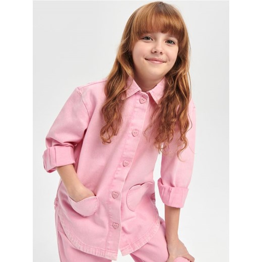 Sinsay - Kurtka jeansowa - różowy ze sklepu Sinsay w kategorii Kurtki dziewczęce - zdjęcie 169813881