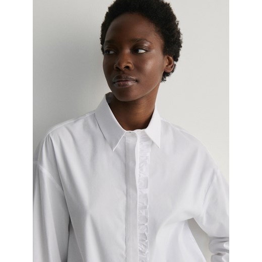 Reserved - Koszula z falbanką - biały ze sklepu Reserved w kategorii Koszule damskie - zdjęcie 169814012