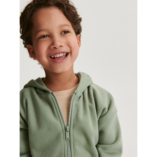 Reserved - Rozpinana bluza z kapturem - jasnozielony ze sklepu Reserved w kategorii Bluzy i swetry - zdjęcie 169814352