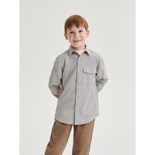 Reserved - Strukturalna koszula regular fit - jasnoszary ze sklepu Reserved w kategorii Koszule chłopięce - zdjęcie 169814652