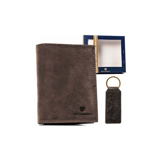 Zestaw prezentowy: skórzany portfel męski i brelok - Peterson ze sklepu 5.10.15 w kategorii Portfele męskie - zdjęcie 169816184