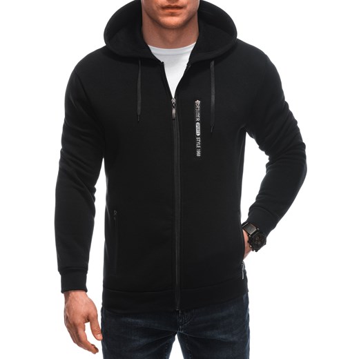 Bluza męska z kapturem 1641B - czarna ze sklepu Edoti w kategorii Bluzy męskie - zdjęcie 169816284