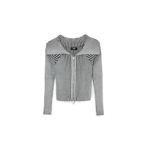 Cropp - Szary rozpinany sweter - jasny szary ze sklepu Cropp w kategorii Swetry damskie - zdjęcie 169816523