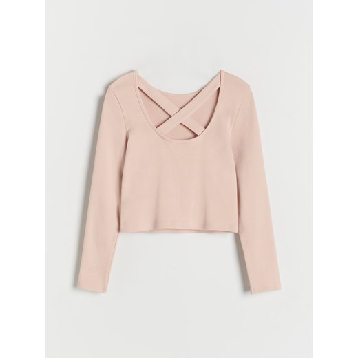 Bluzka dziewczęca beżowa Reserved z elastanu 