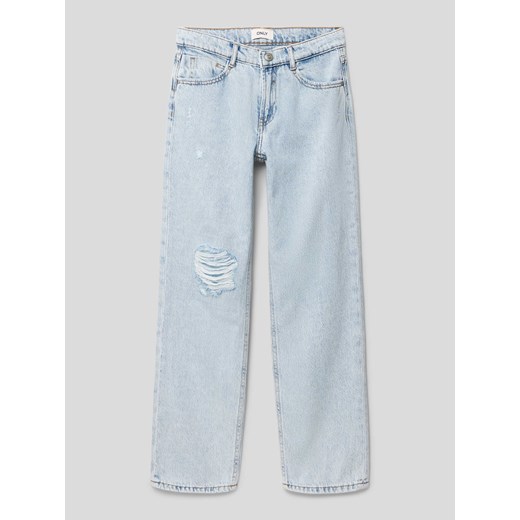 Jeansy o kroju straight fit z efektem znoszenia ze sklepu Peek&Cloppenburg  w kategorii Spodnie dziewczęce - zdjęcie 169818151