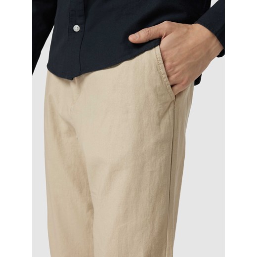 Spodnie o kroju regular fit z mieszanki lnu i bawełny z elastycznym pasem 30/32 Peek&Cloppenburg 