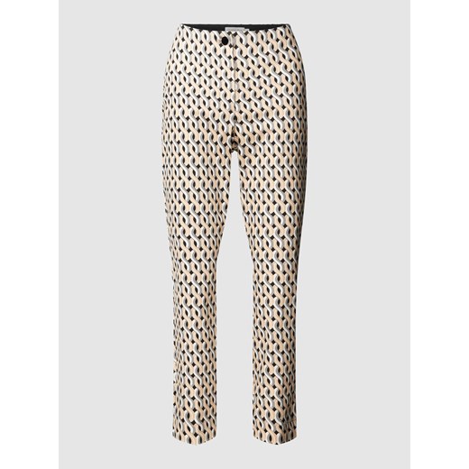 Spodnie materiałowe o kroju slim fit z nadrukiem na całej powierzchni ze sklepu Peek&Cloppenburg  w kategorii Spodnie damskie - zdjęcie 169818510