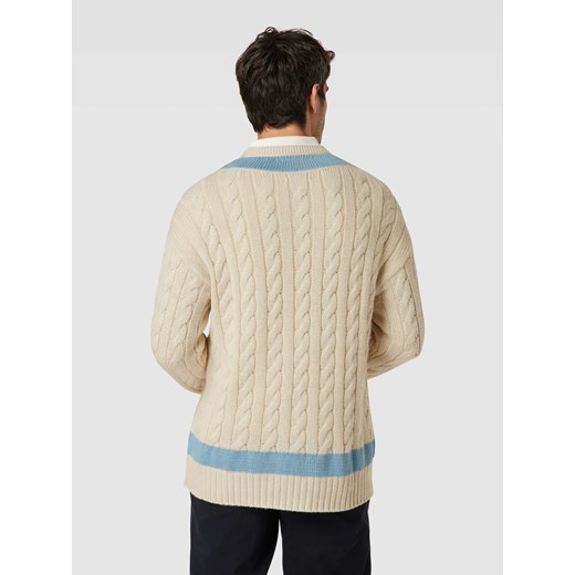 Sweter męski beżowy Polo Ralph Lauren w serek 